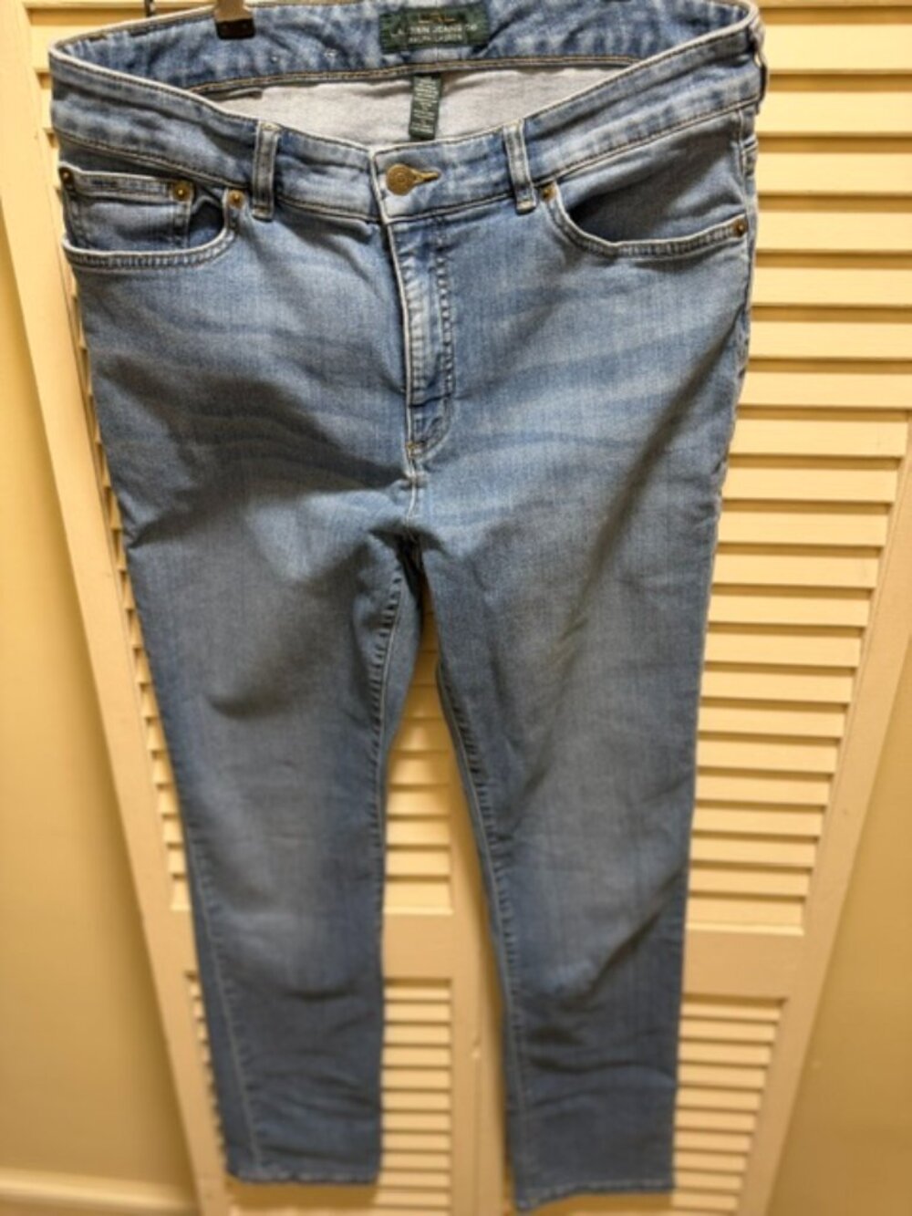 Lauren Ralph Lauren Light Wash Skinny Jeans Women's Size 14 Stretch Denim